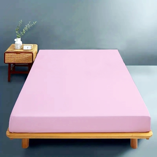 Cearceaf de pat cu elastic, 140x200cm, bumbac, roz CRF-B-ROZ-140x200