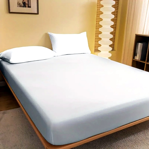 Cearceaf de pat cu elastic, 160x200cm + 2 fete de perna, 50x70cm, bumbac, alb CRFSET-B-ALB-160x200