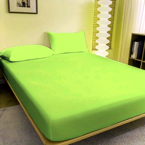 Cearceaf de pat cu elastic, 140x200cm + 2 fete de perna, 50x70cm, bumbac, verde CRFSET-B-VERDE-140x200