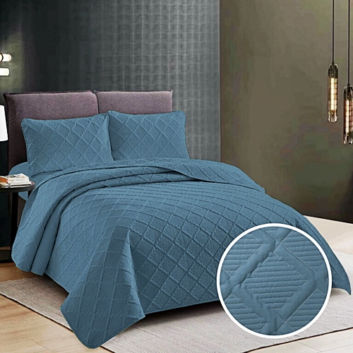 Cuvertura de pat dublu, antracit, 230x250cm + 2 fete de perna, antracit, 50x70cm CUV-UNI-ANTRACIT