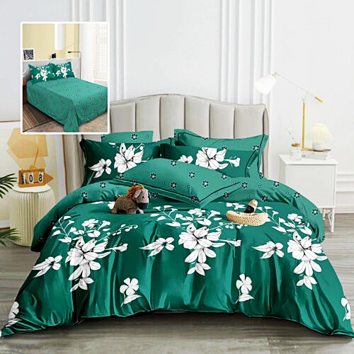 Lenjerie de pat dublu, finet, 6 piese, cearceaf pat 220x240cm, cearceaf pilota 200x220cm, 2 fete de perna 50x70 si 2 fete de perna 70x70cm, Pucioasa, RA632 RA632