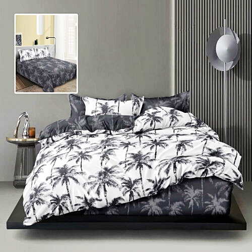 Lenjerie de pat dublu, finet, 6 piese, cearceaf pat 220x240cm, cearceaf pilota 200x220cm, 2 fete de perna 50x70 si 2 fete de perna 70x70cm, Pucioasa, RA653 RA653