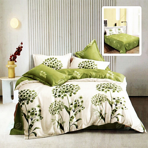 Lenjerie de pat dublu, finet, 6 piese, cearceaf pat 220x240cm, cearceaf pilota 200x220cm, 2 fete de perna 50x70 si 2 fete de perna 70x70cm, Pucioasa, RA656 RA656