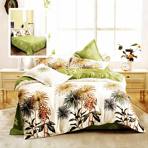 Lenjerie de pat dublu, finet, 6 piese, cearceaf pat 220x240cm, cearceaf pilota 200x220cm, 2 fete de perna 50x70 si 2 fete de perna 70x70cm, Pucioasa, RA657 RA657