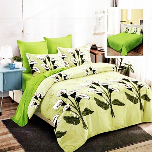 Lenjerie de pat dublu, finet, 6 piese, cearceaf pat 220x240cm, cearceaf pilota 200x220cm, 2 fete de perna 50x70 si 2 fete de perna 70x70cm, Pucioasa, RA664 RA664