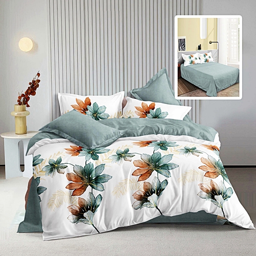 Lenjerie de pat dublu, finet, 6 piese, cearceaf pat 220x240cm, cearceaf pilota 200x220cm, 2 fete de perna 50x70 si 2 fete de perna 70x70cm, Pucioasa, RA684 RA684