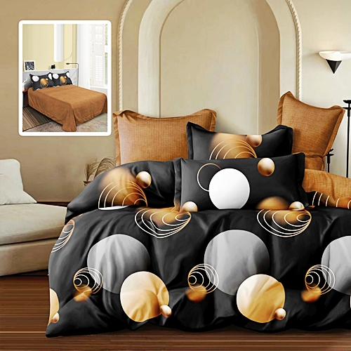 Lenjerie de pat dublu, finet, 6 piese, cearceaf pat 220x240cm, cearceaf pilota 200x220cm, 2 fete de perna 50x70 si 2 fete de perna 70x70cm, Pucioasa, RA685 RA685