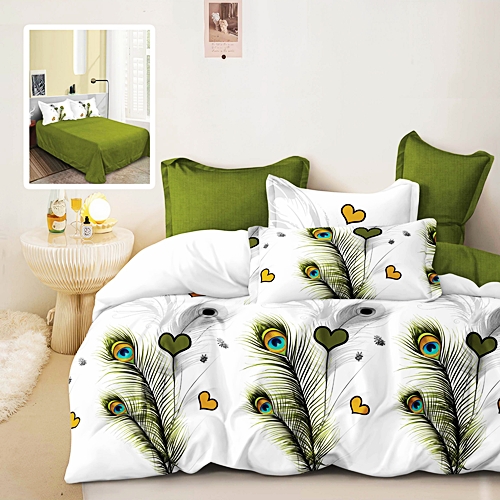 Lenjerie de pat dublu, finet, 6 piese, cearceaf pat 220x240cm, cearceaf pilota 200x220cm, 2 fete de perna 50x70 si 2 fete de perna 70x70cm, Pucioasa, RA686 RA686