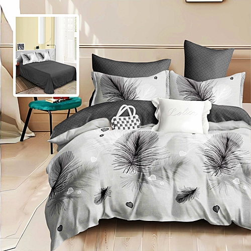 Lenjerie de pat dublu, finet, 6 piese, cearceaf pat 220x240cm, cearceaf pilota 200x220cm, 2 fete de perna 50x70 si 2 fete de perna 70x70cm, Pucioasa, RA688 RA688