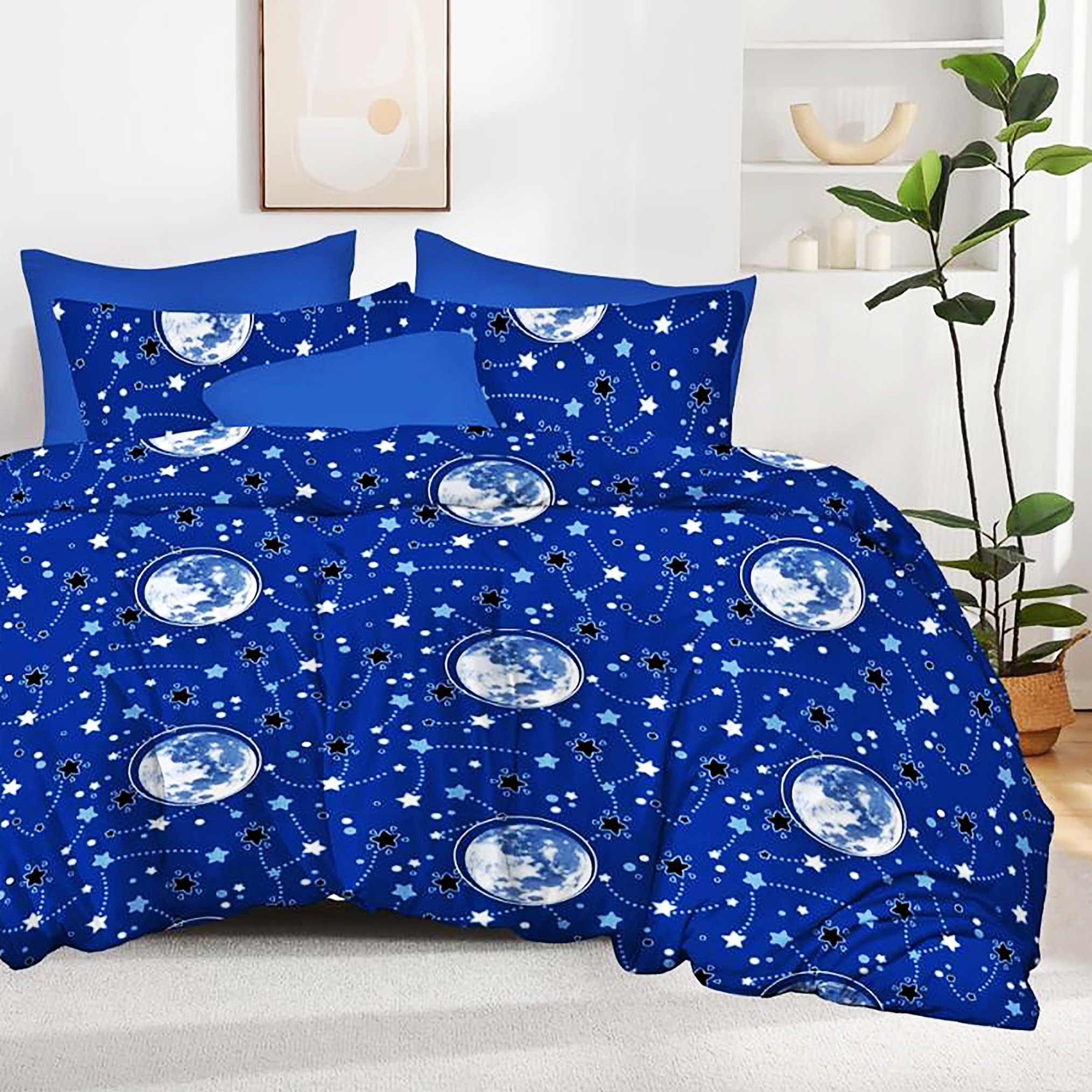 Lenjerie de pat dublu, finet, 6 piese, cearceaf pat 220x240cm, cearceaf pilota 200x220cm, 2 fete de perna 50x70 si 2 fete de perna 70x70cm, Pucioasa, RAP17 RAP17