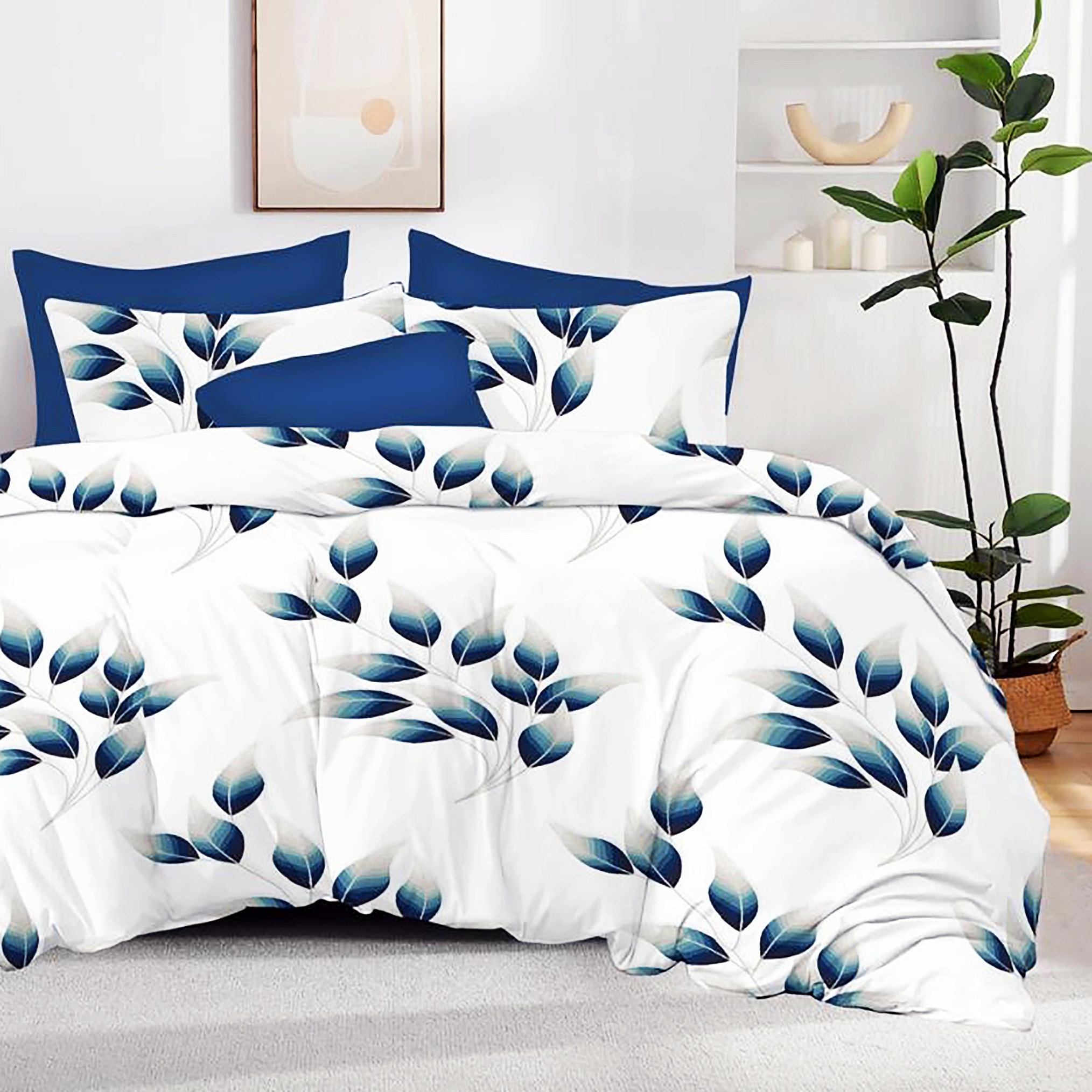 Lenjerie de pat dublu, finet, 6 piese, cearceaf pat 220x240cm, cearceaf pilota 200x220cm, 2 fete de perna 50x70 si 2 fete de perna 70x70cm, Pucioasa, RAP6 RAP6