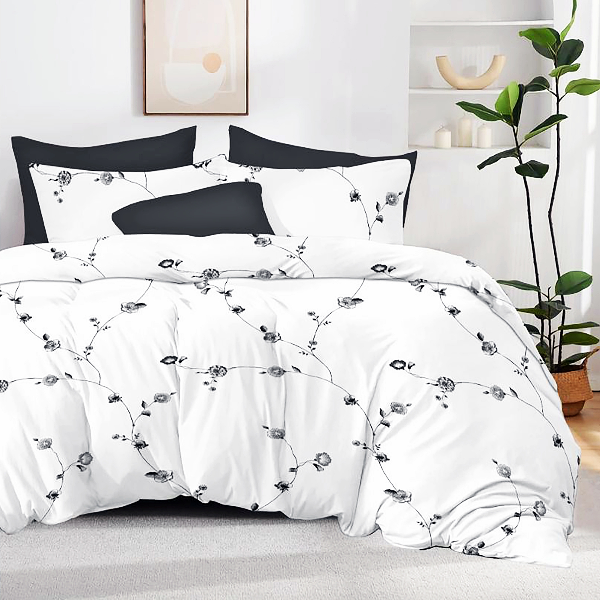 Lenjerie de pat dublu, finet, 6 piese, cearceaf pat 220x240cm, cearceaf pilota 200x220cm, 2 fete de perna 50x70 si 2 fete de perna 70x70cm, Pucioasa, RAP9 RAP9