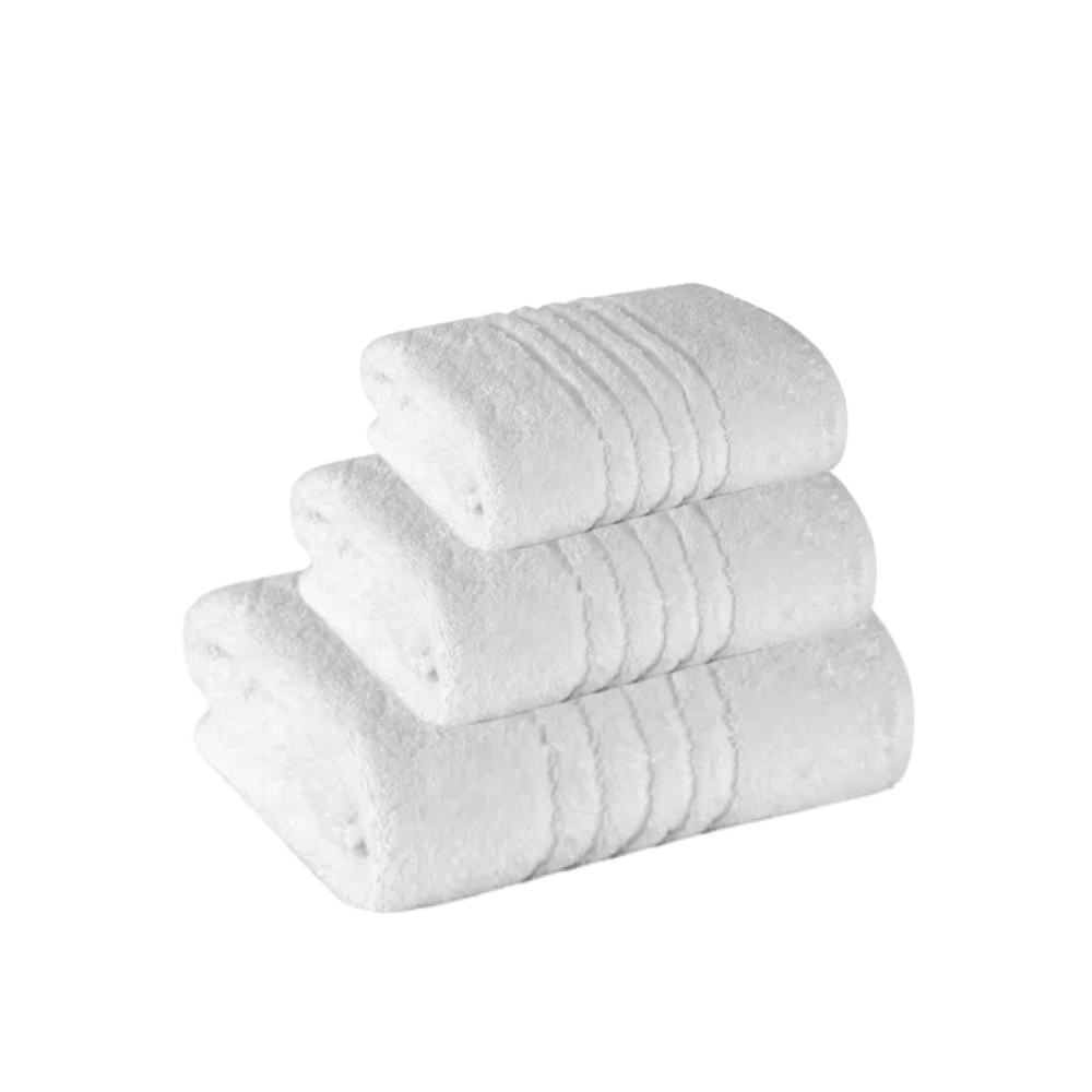 SET 3 Prosoape Line Border 30x50cm, 50x90cm si 70x140cm ALB SET-3-PRSP-LB-ALB